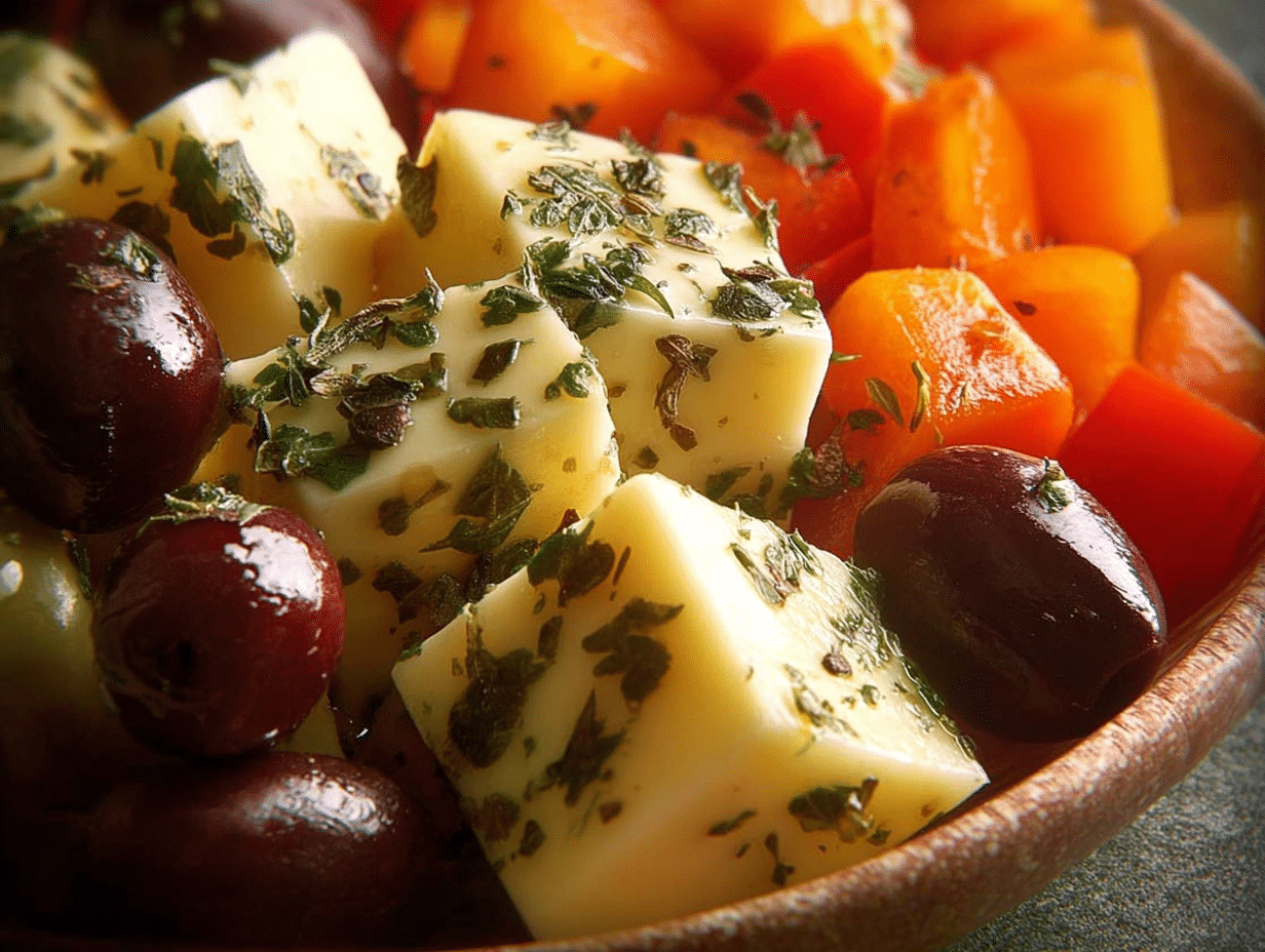 Marinated Cheese and Olives