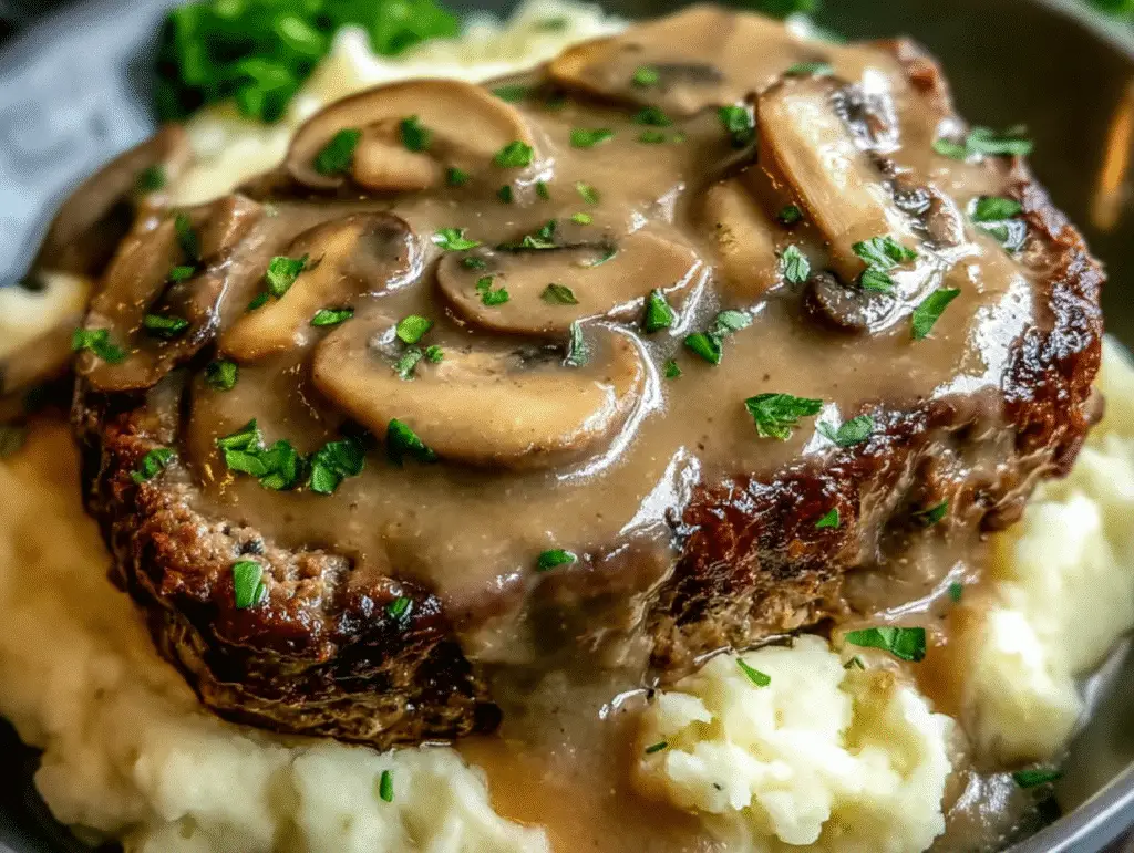 Meatloaf with Mushroom Gravy
