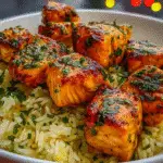 Mediterranean Salmon Lemon Rice
