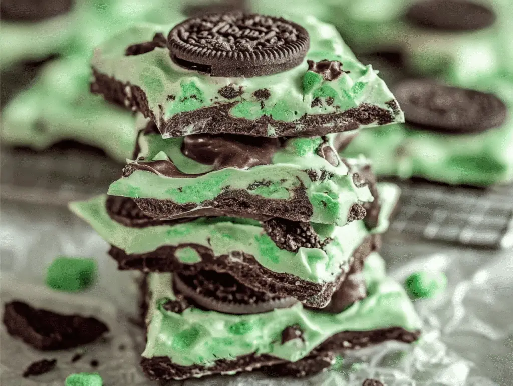 Mint Chocolate Shamrock Bark