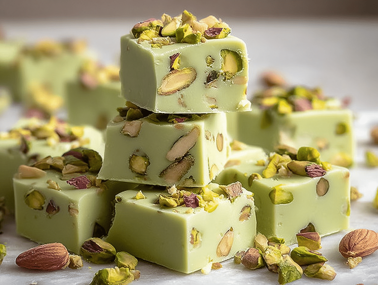 No Bake Pistachio Fudge