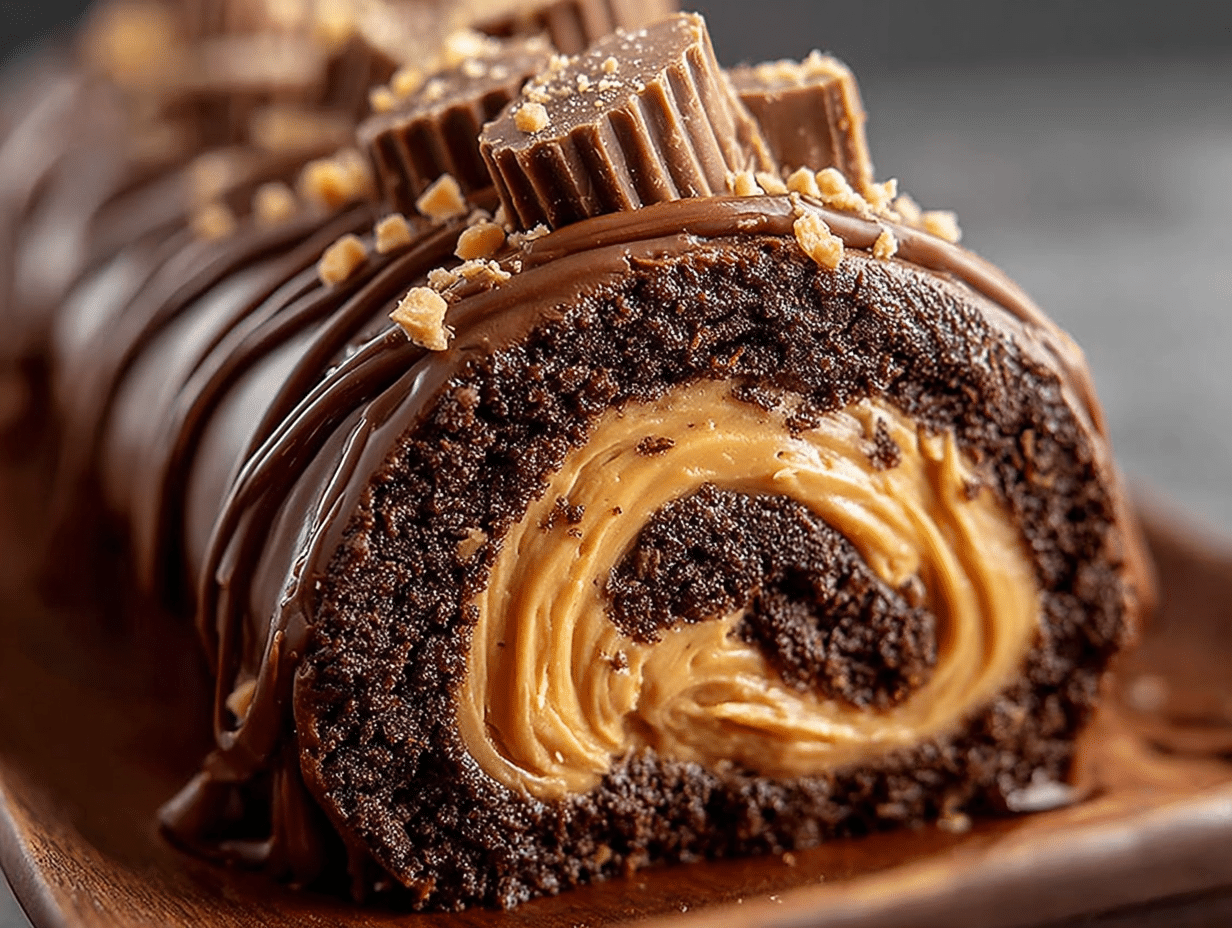 Peanut Butter Cup Chocolate Roll