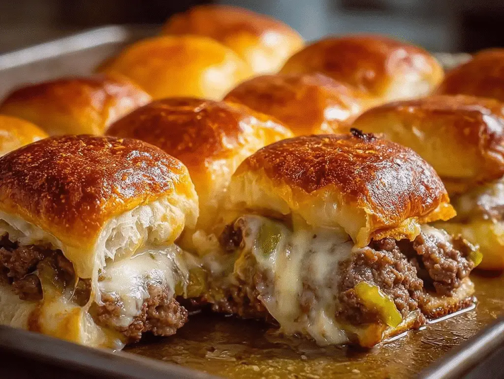 Philly Cheesesteak Sliders with Ground Beef