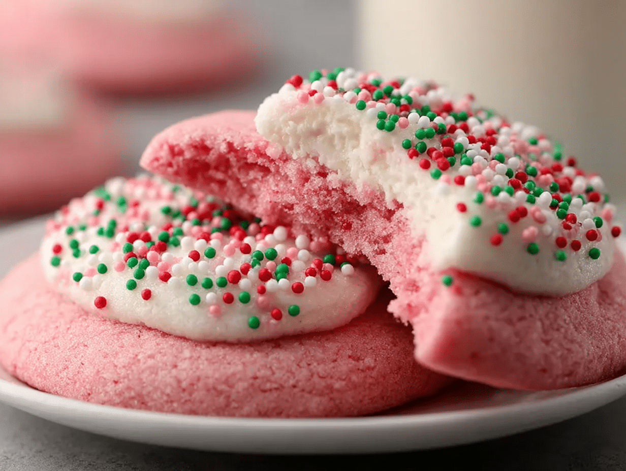 Pink Velvet Sugar Cookies