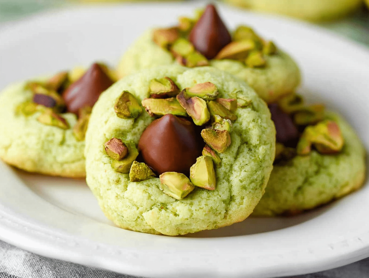 Pistachio Kiss Pudding Cookies