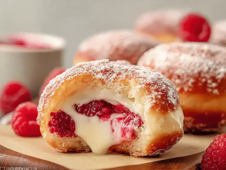 Raspberry Cheesecake Filled Donuts
