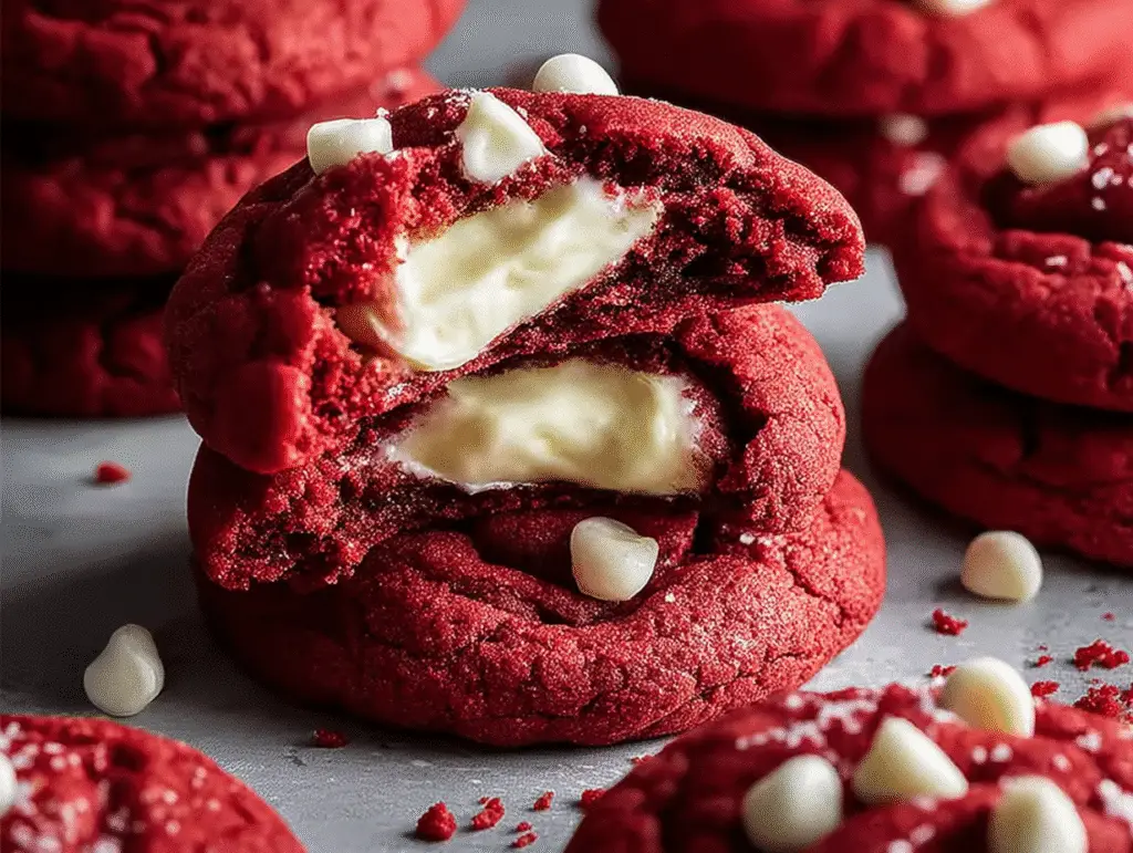 Red Velvet Cheesecake Stuffed Cookies