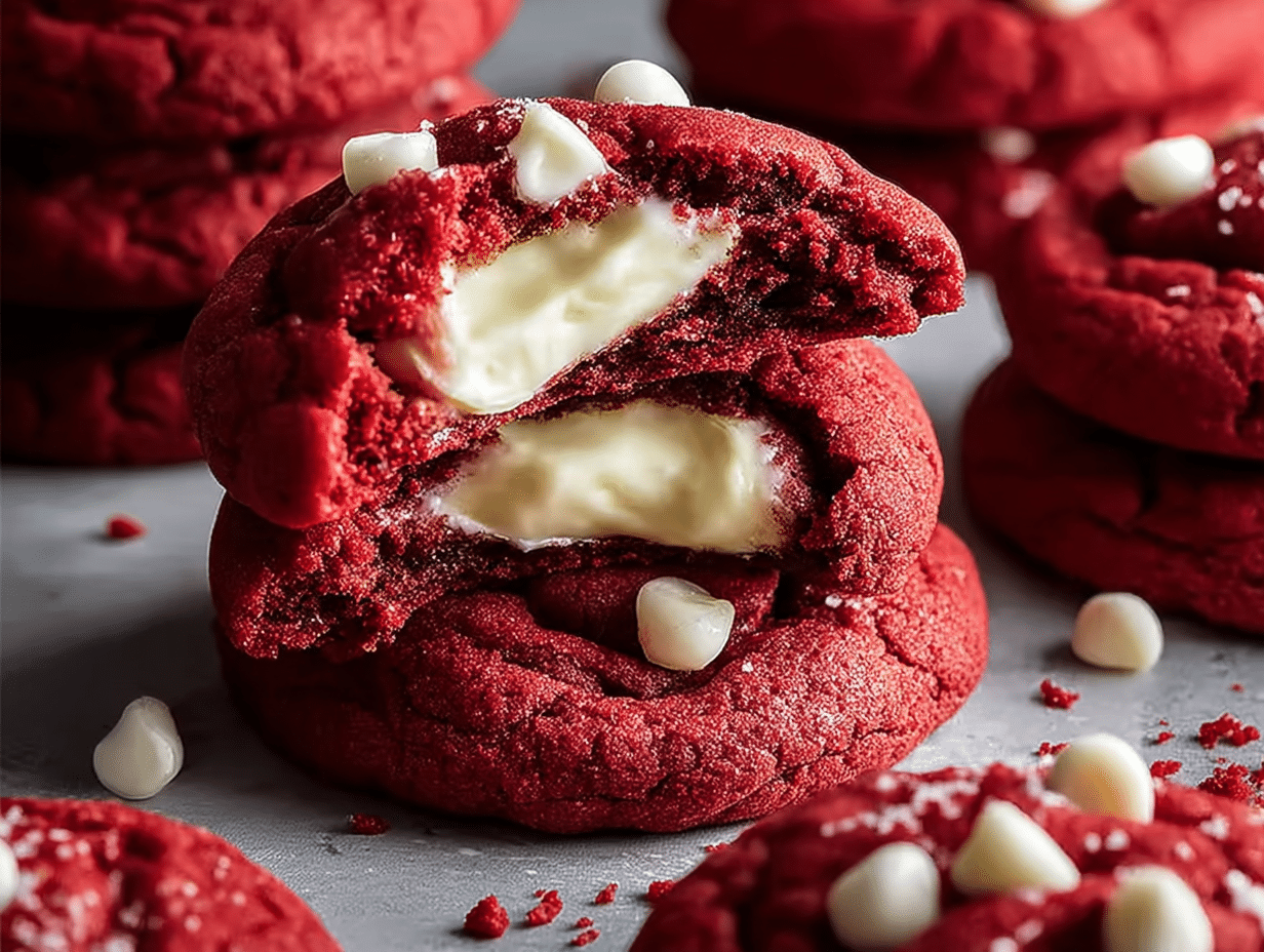 Red Velvet Cheesecake Stuffed Cookies
