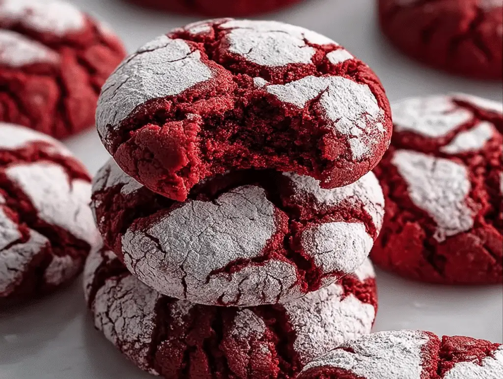 Red Velvet Crinkle Cookies