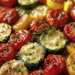 Roasted Garlic-Parmesan Zucchini, Squash and Tomatoes