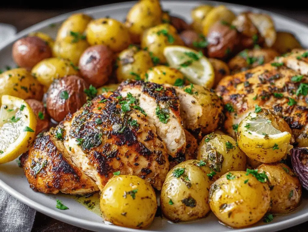 Sheet Pan Lemon Balsamic Chicken and Potatoes