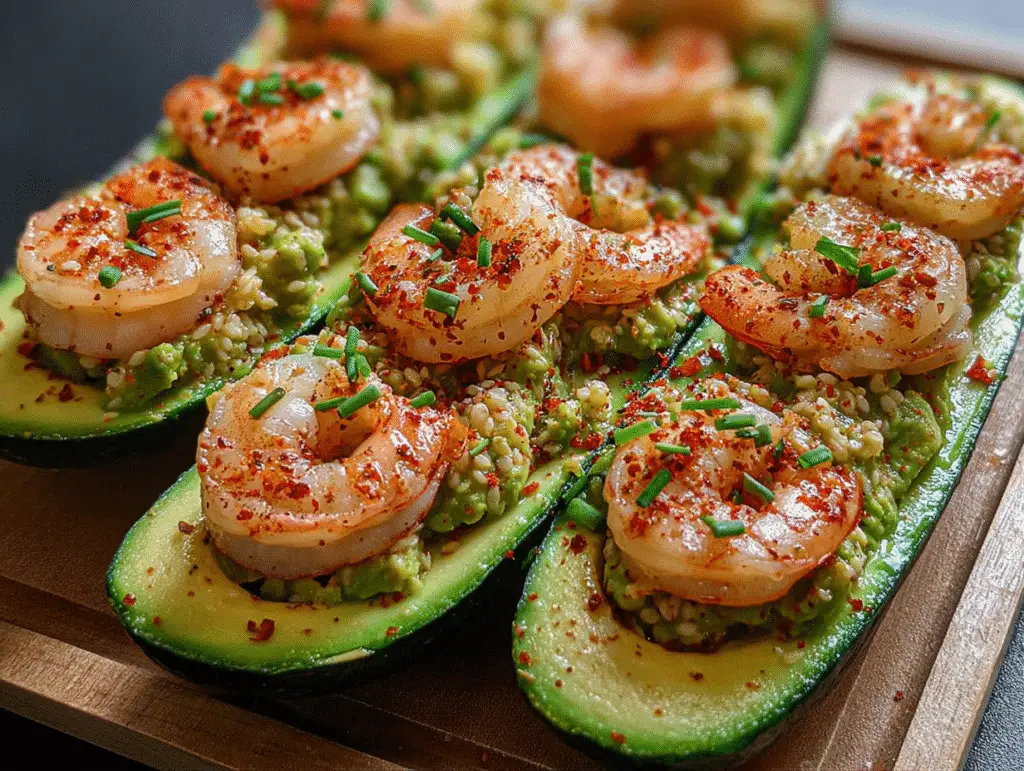 Shrimp Avocado Cucumber Boats