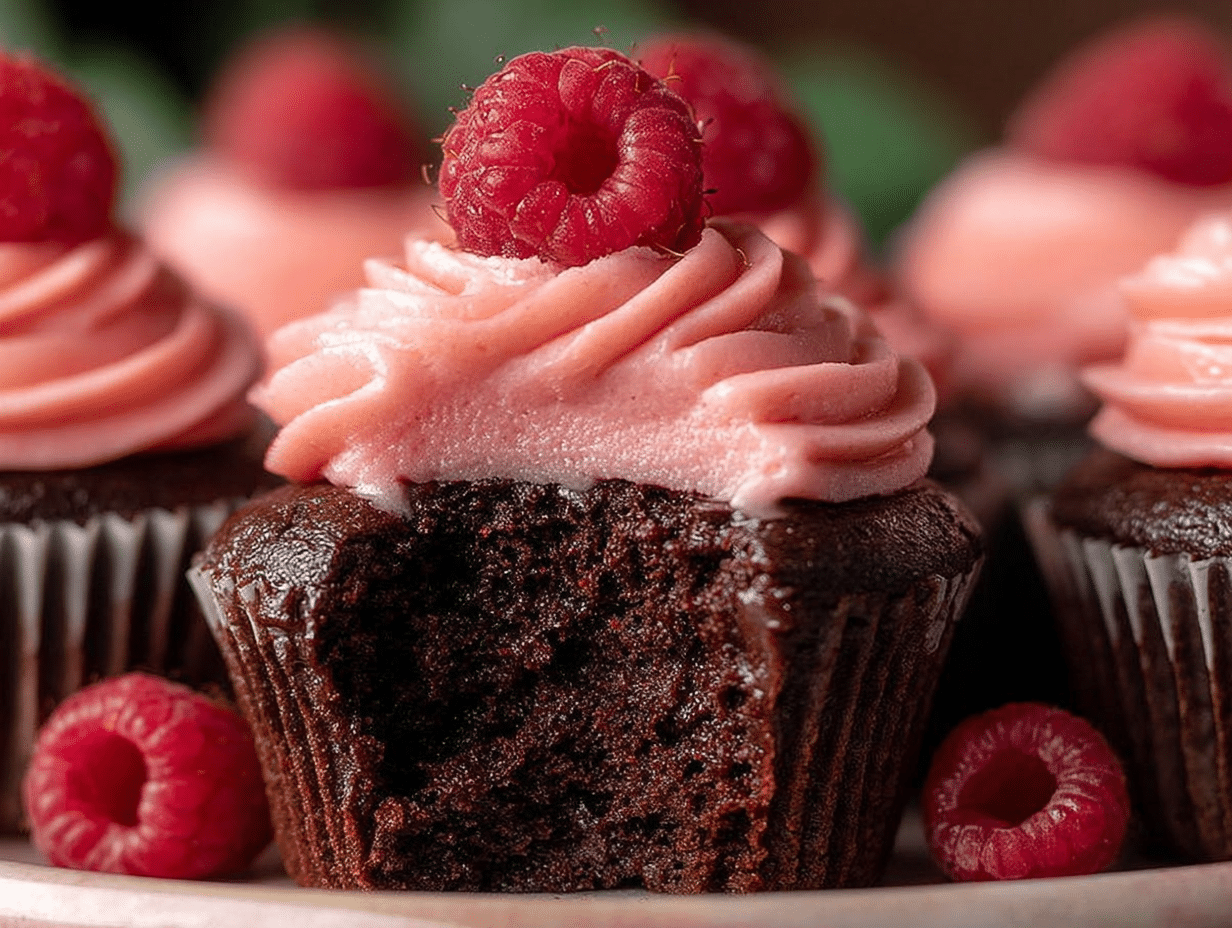 Simple Chocolate Raspberry Cupcakes Recipe