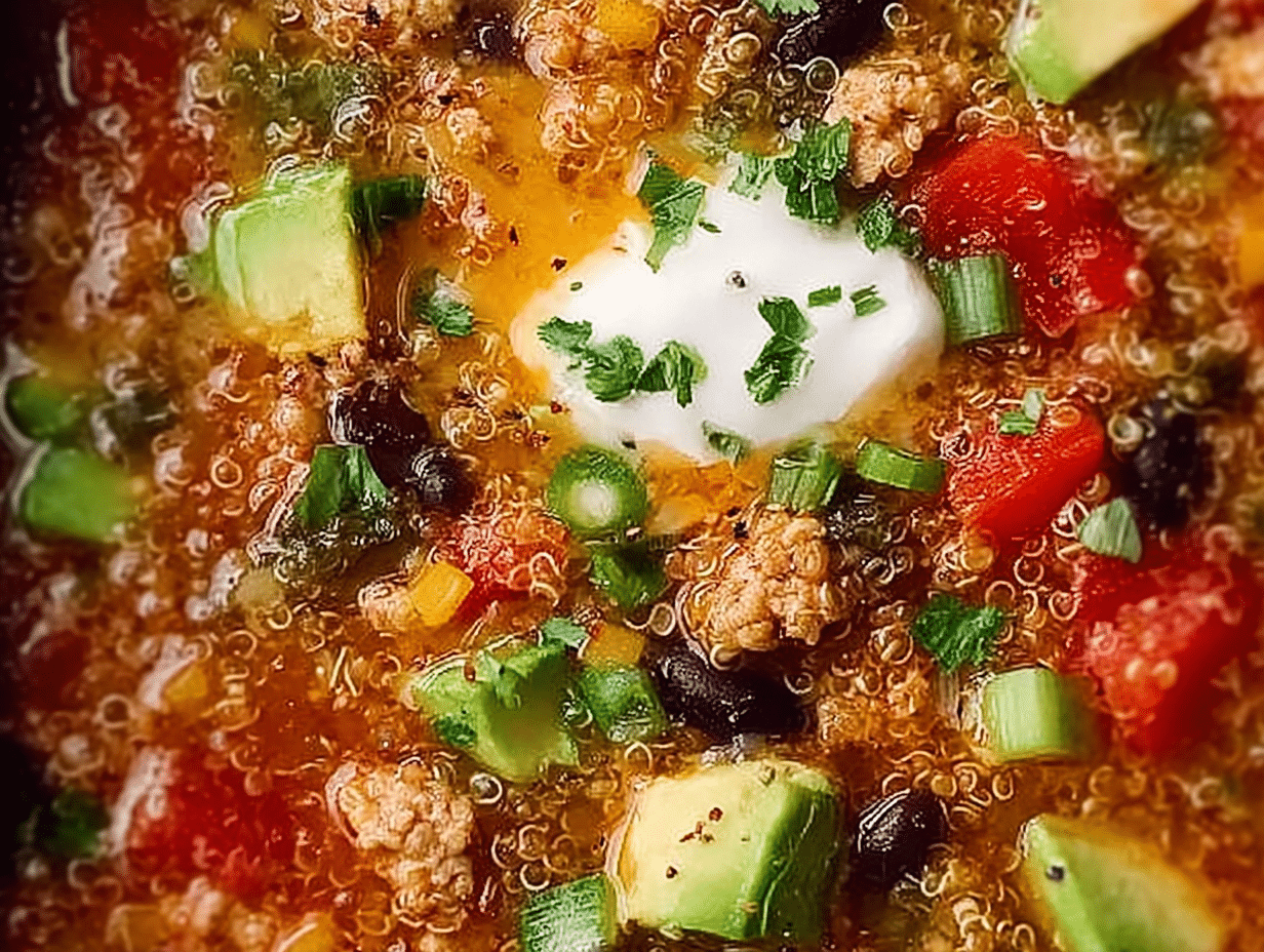 Simple Ground Turkey Quinoa Soup