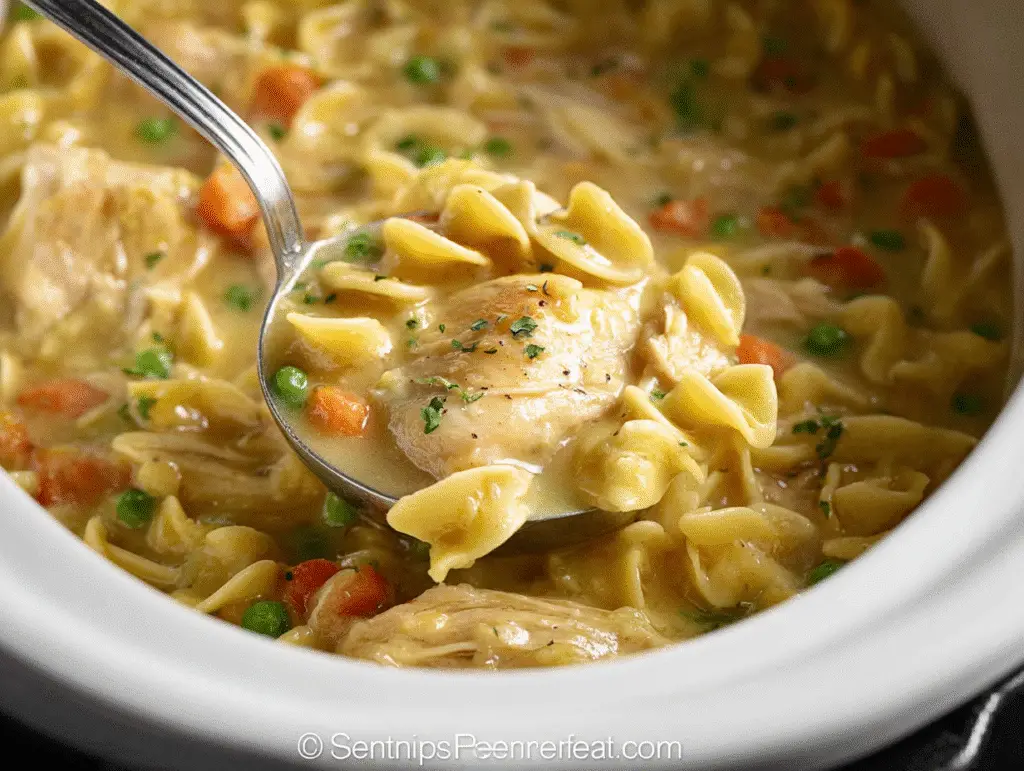 Slow Cooker Chicken Thighs and Noodles