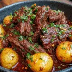 Slow Cooker Garlic Butter Beef with Potatoes