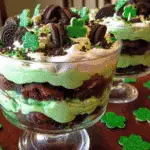St. Patrick's Day Brownie Trifle