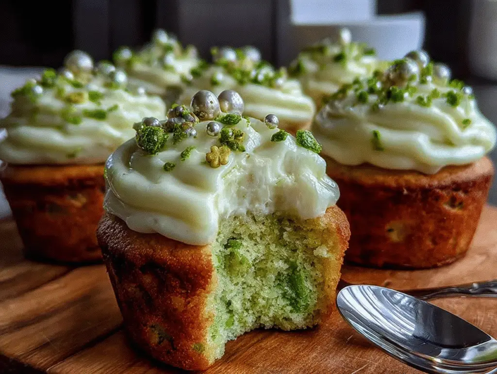 St. Patrick's Shamrock Cream Cheese Cupcakes