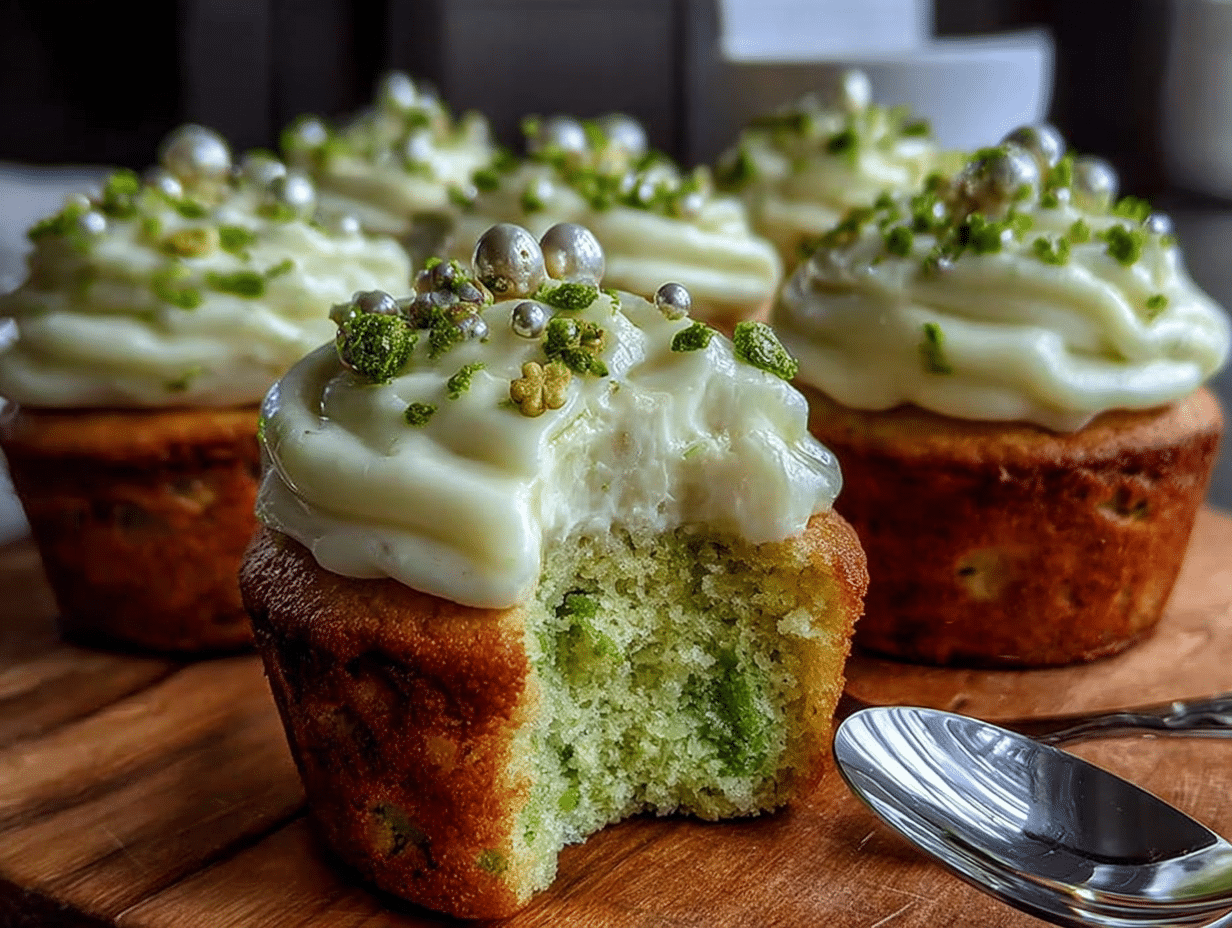 St. Patrick's Shamrock Cream Cheese Cupcakes