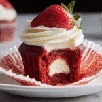 Strawberry-Infused Red Velvet Cupcakes