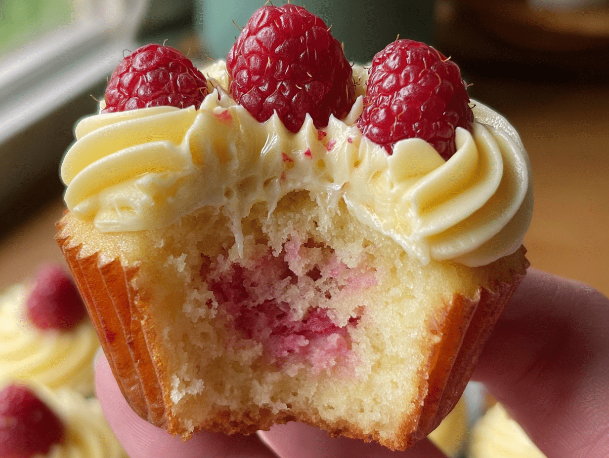 Strawberry Lemon Valentine Cupcakes