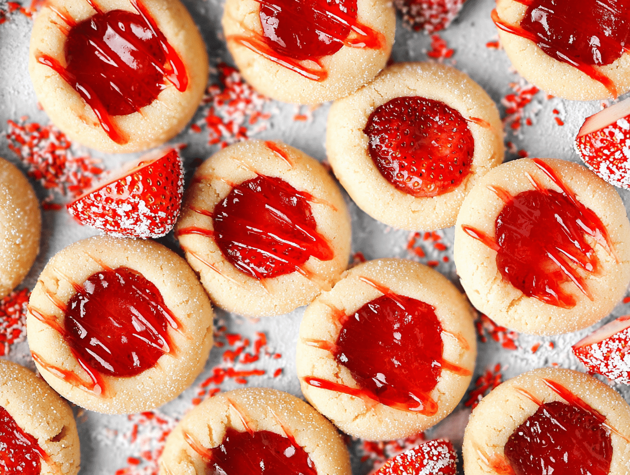 Sweet Strawberry Thumbprint Cookies