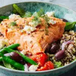 Tasty Mediterranean Salmon and Quinoa Bowl