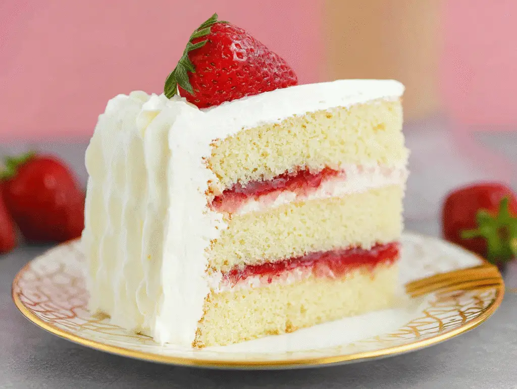 Vanilla Cake with Strawberry Filling