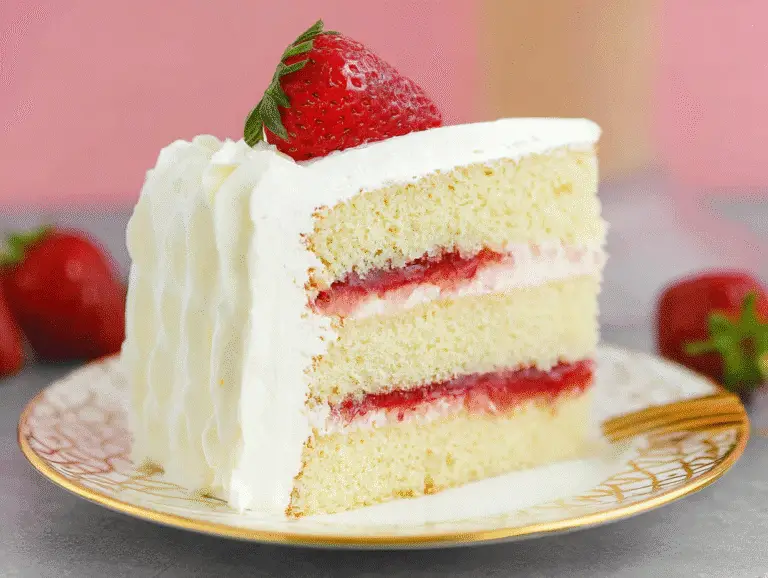 Vanilla Cake with Strawberry Filling