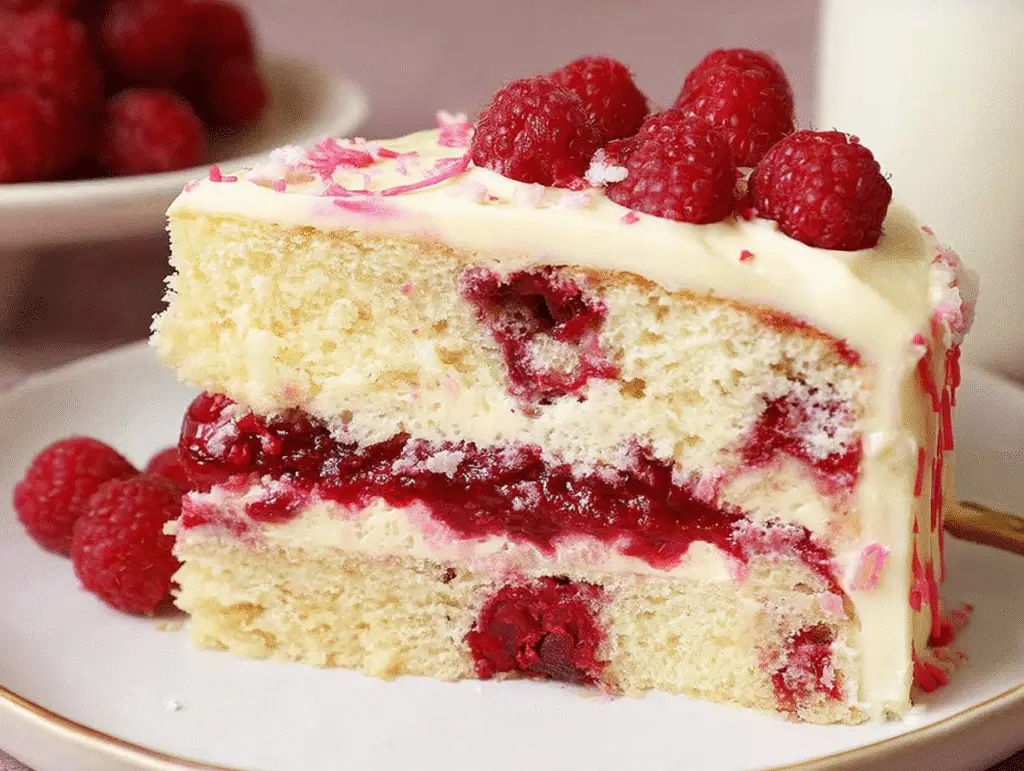 White Chocolate Raspberry Cake