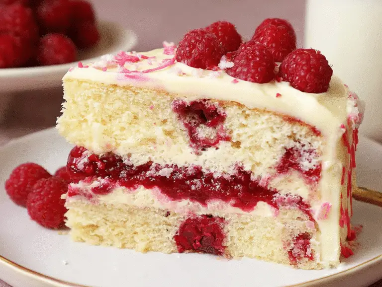 White Chocolate Raspberry Cake