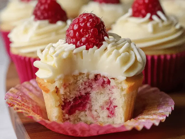 White Chocolate Raspberry Cupcakes
