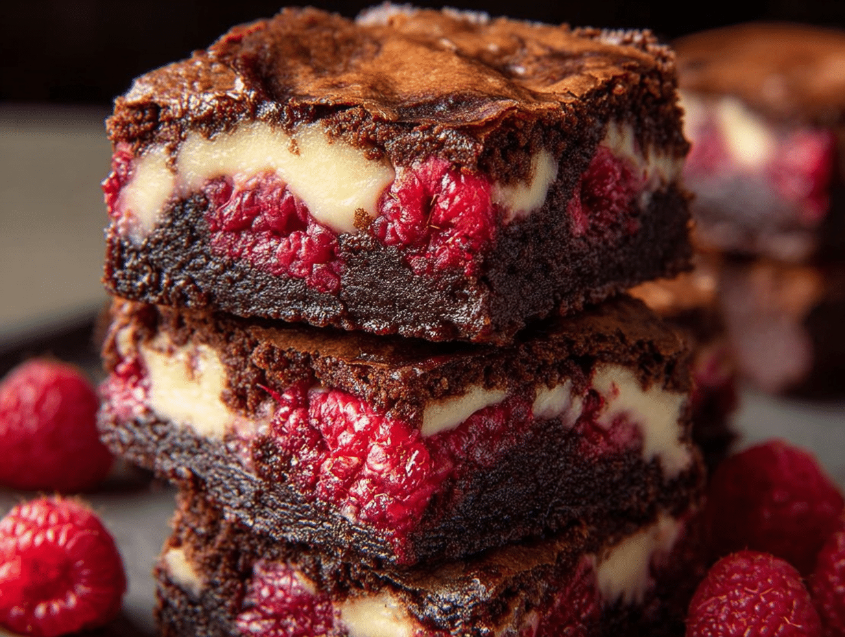 White Chocolate Raspberry Swirl Brownies