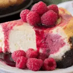 White Chocolate Raspberry Swirl Cheesecake