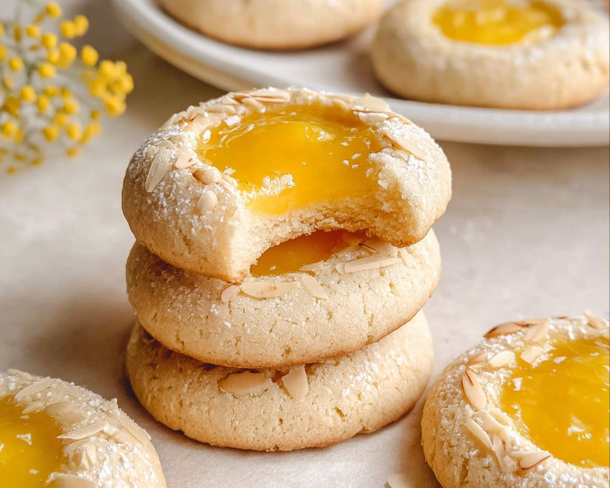 Almond Lemon Curd Thumbprint Cookies