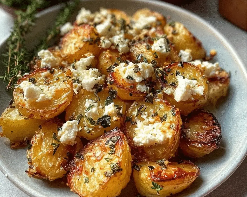 Baked Lemon Thyme Feta Potatoes For Spring Dinner