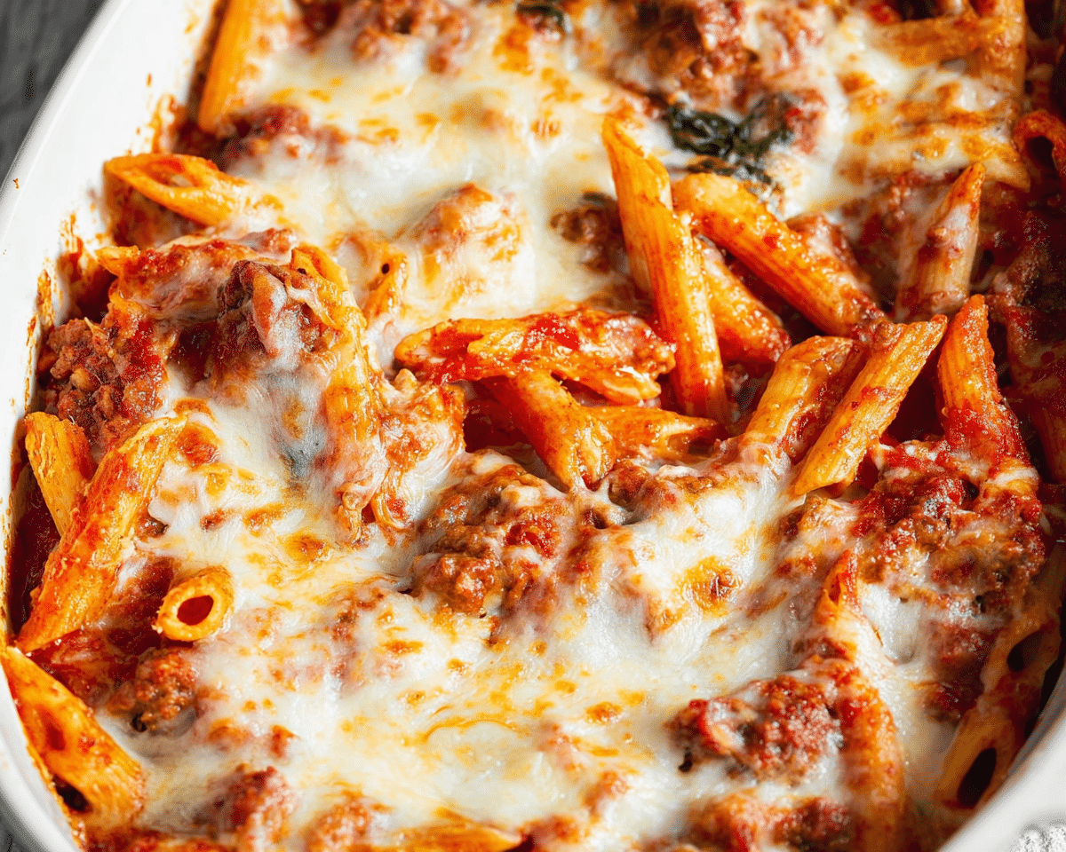 Baked Penne with Sausage and Spinach For Spring