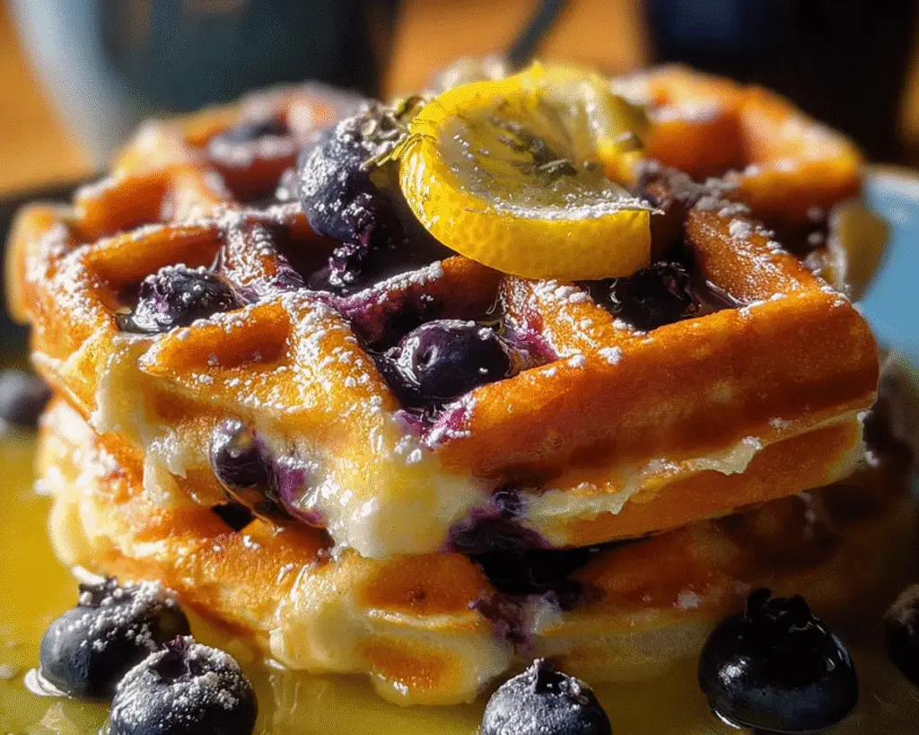 Blueberry Lemon Zest Waffles For Spring