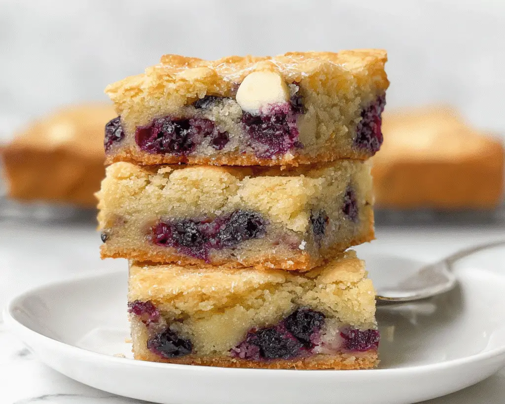 Blueberry White Chocolate Blondies
