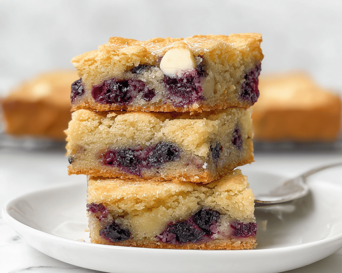 Blueberry White Chocolate Blondies