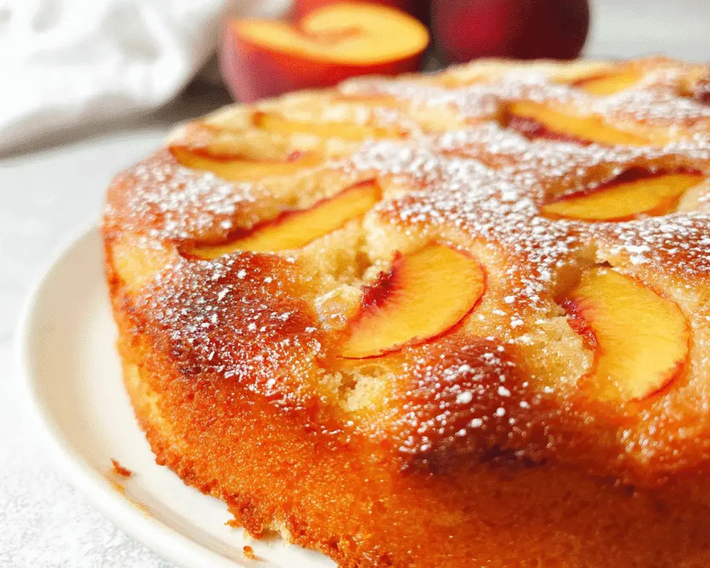 Brown Sugar Peach Cake For Spring Desserts