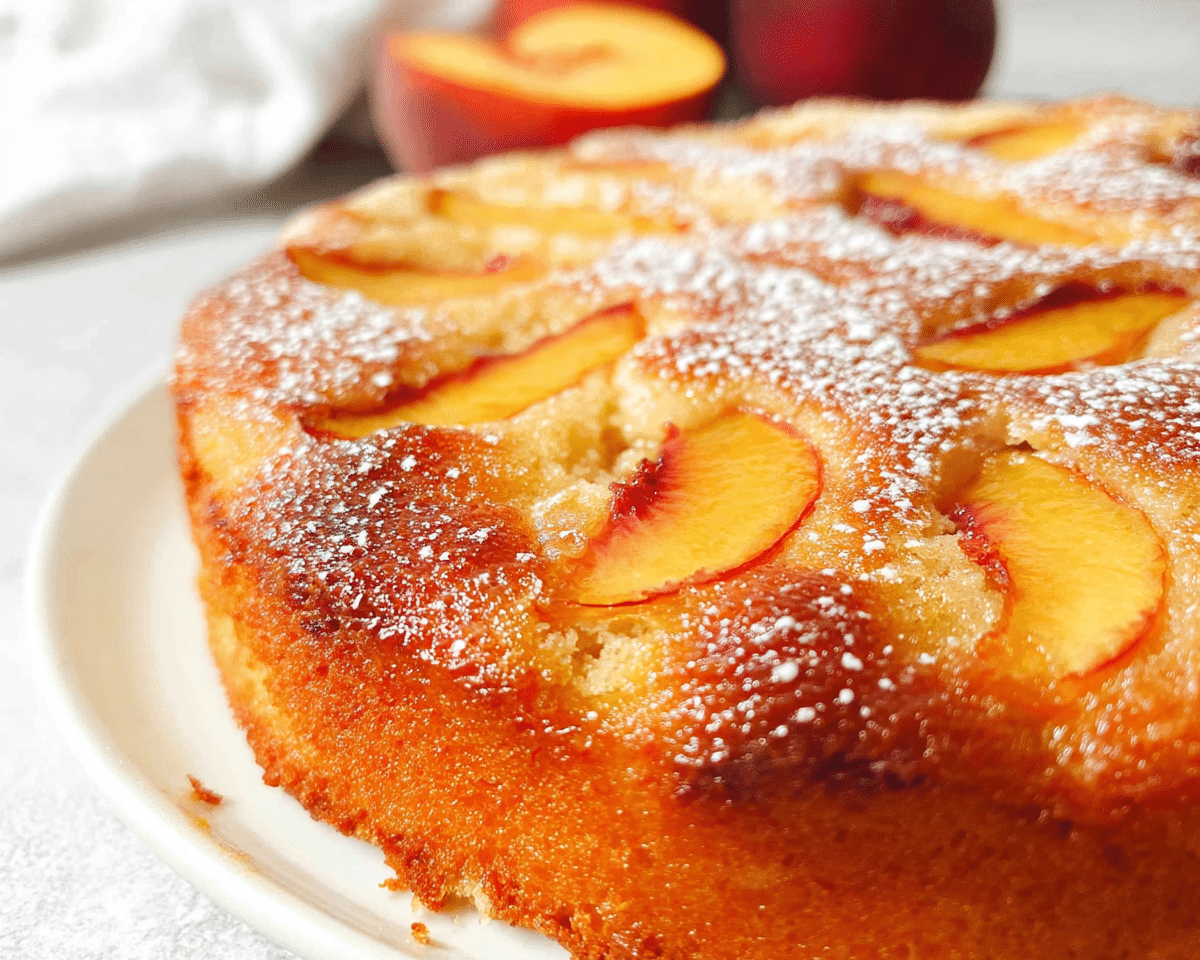 Brown Sugar Peach Cake For Spring Desserts