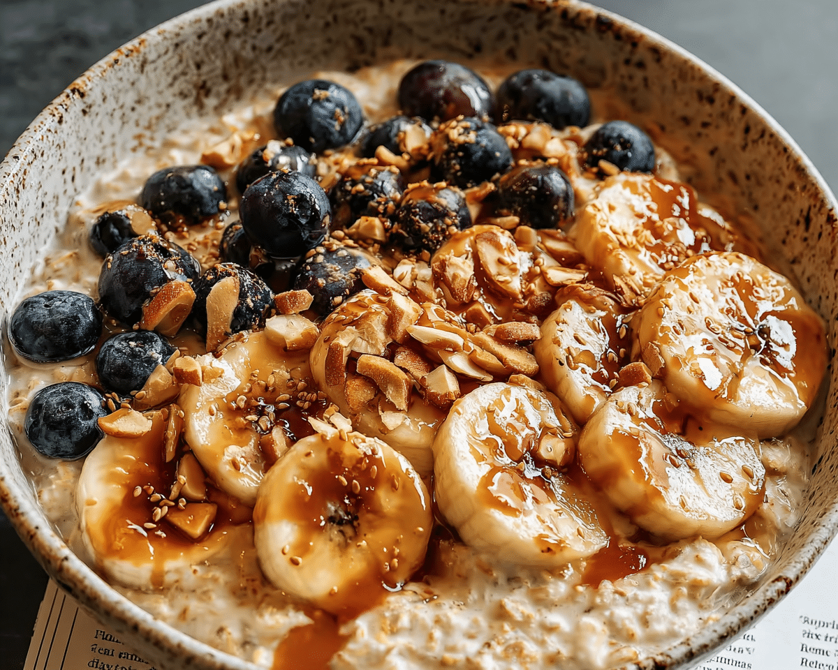 Caramelized Banana Split Oats For Spring
