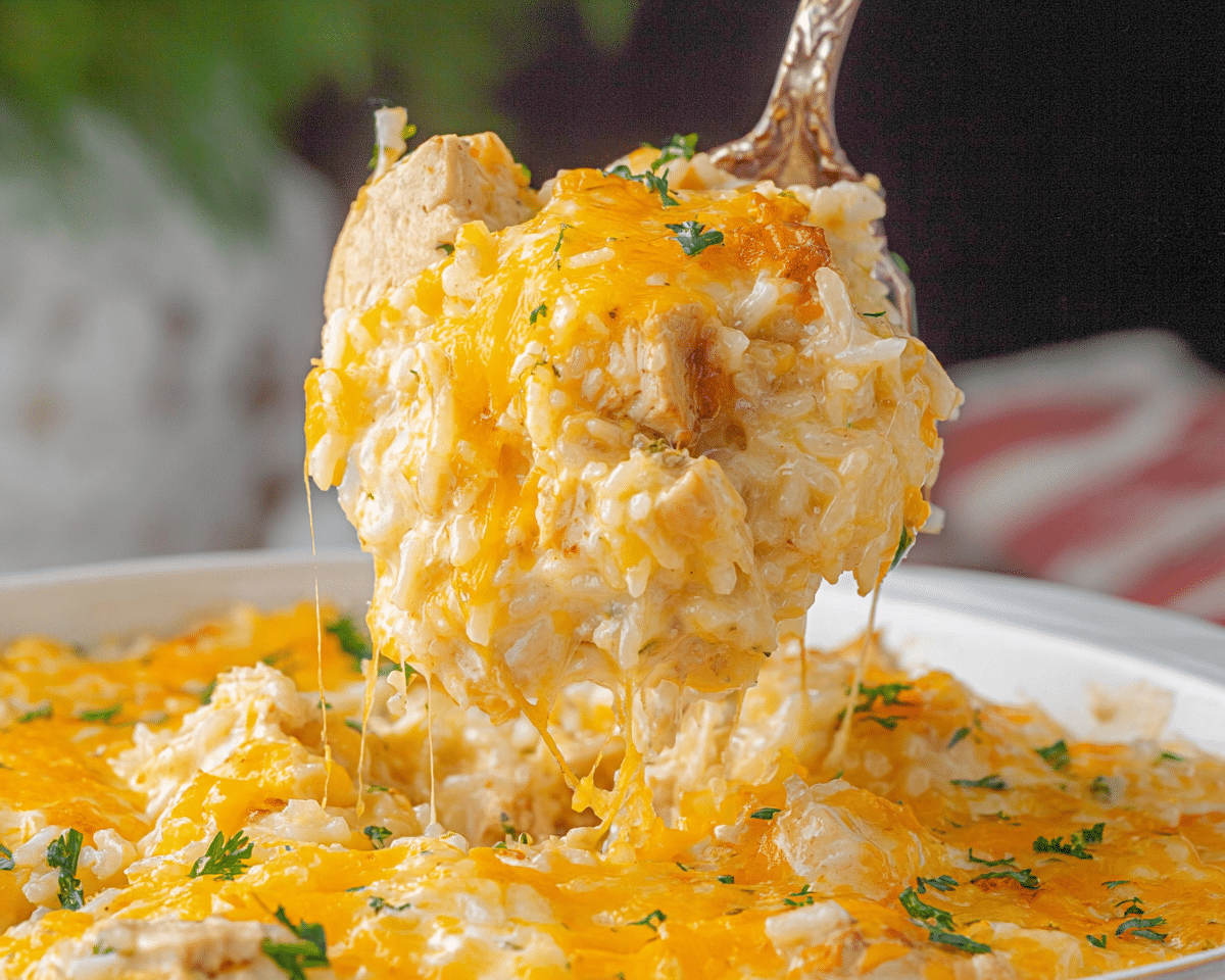 Cheesy Chicken and Rice Casserole For Spring