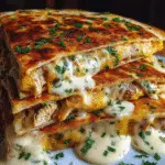 Cheesy Hot Honey Chicken Quesadillas with Spicy Jalapeño Cream Sauce