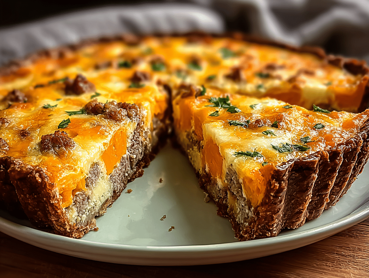 Cheesy Sweet Potato Quiche with Ground Turkey