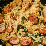 Chicken Sausage Orzo For Spring Dinner