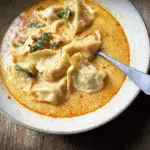Coconut Curry Soup with Dumplings For Spring Dinner