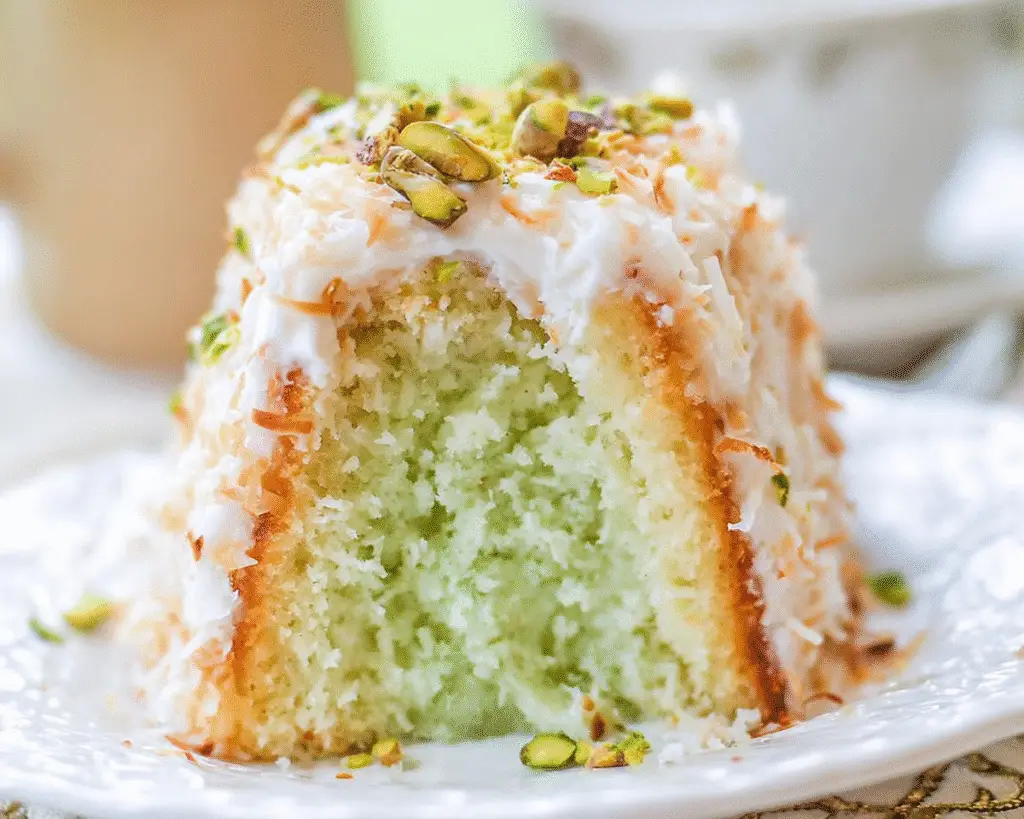 Coconut and Pistachio Pudding Cake