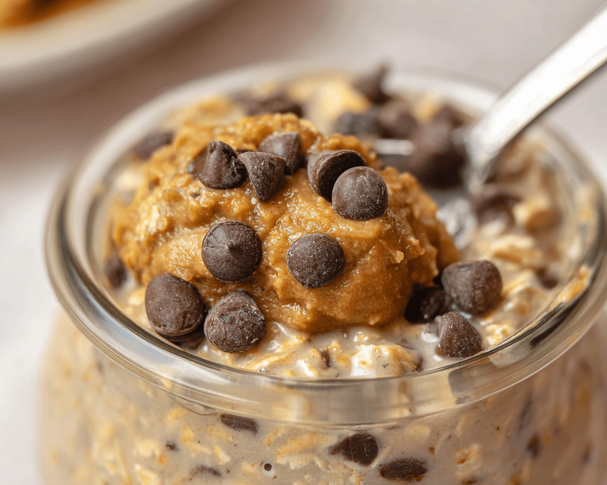 Cookie Dough Inspired Overnight Oats For Spring Desserts